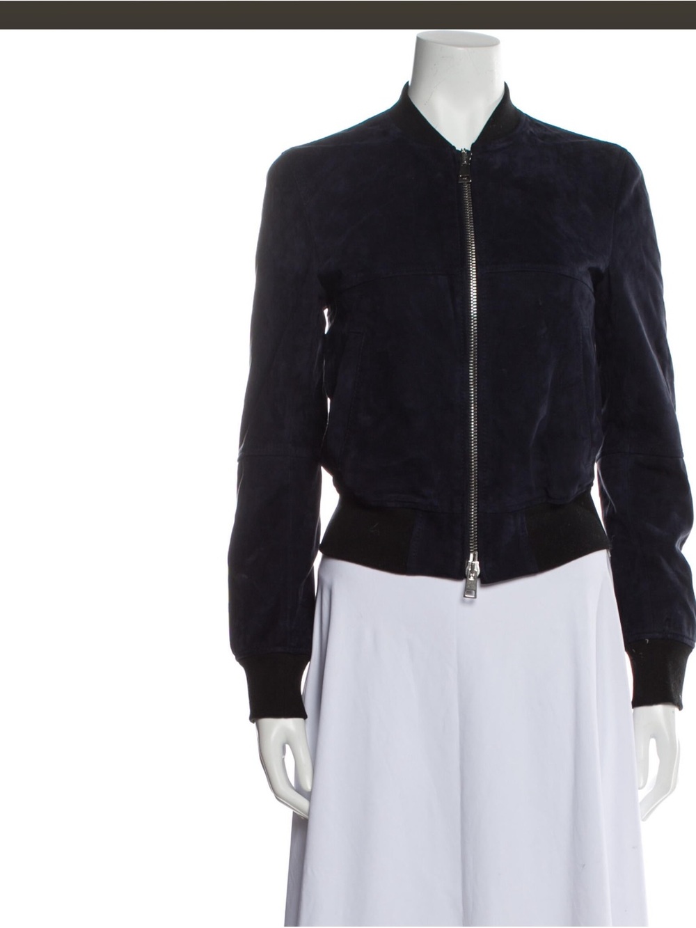 Theory Blue Lamb Suede Leather Bomber Jacket size small. So cool!